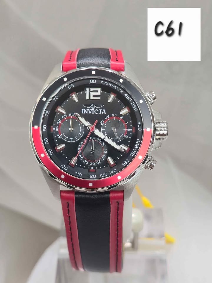 Invicta Racing Men's Watch - 44mm, Red, Black