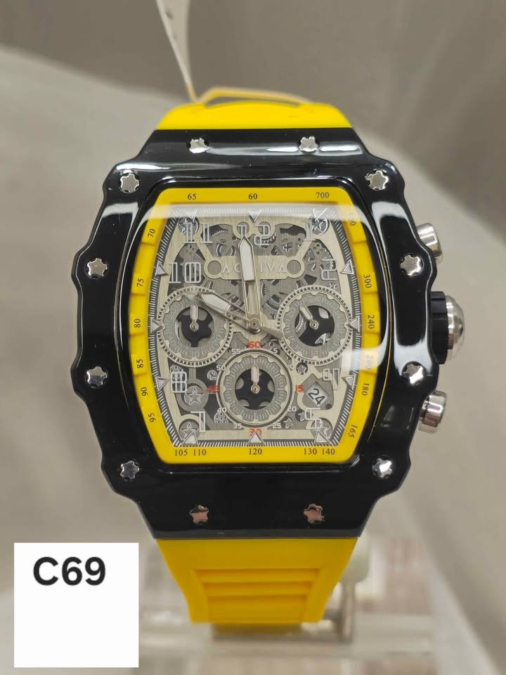 Invicta X Activa Fury Men's Skeleton 44.3mm, Yellow