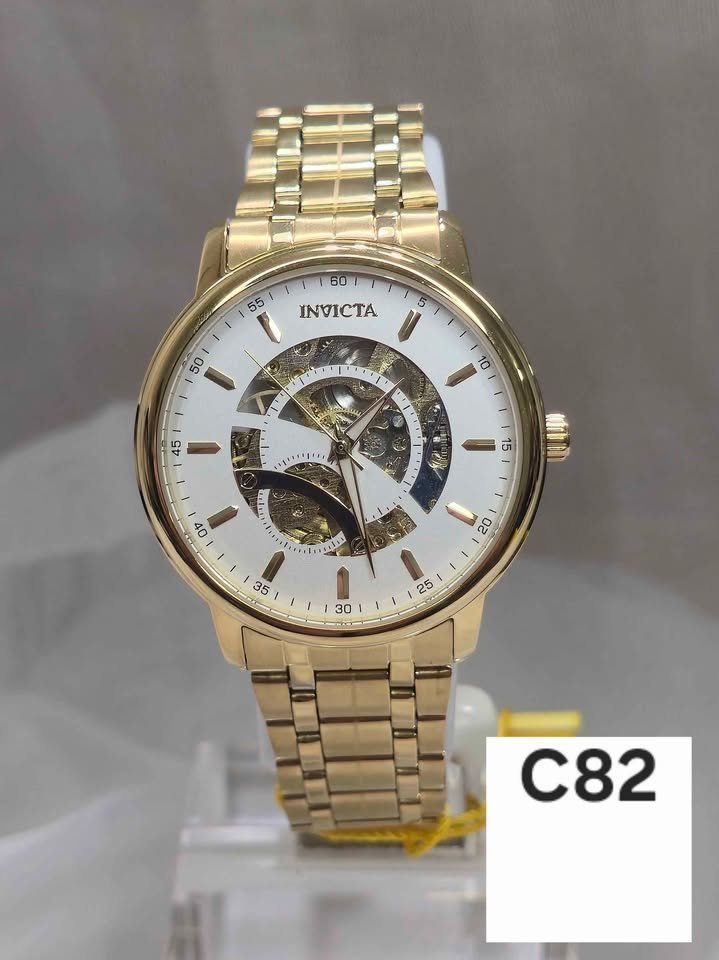 Invicta Objet D Art Automatic Men's Watch w/ Skeleton Dial - 42.5mm, Gold